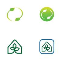 Gehen Sie grünes Blatt Ökologie Logo Naturelement vektor