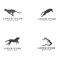 cheetah djur logotyp med designkoncept vektor illustration mall.