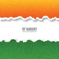 Indien självständighetsdagen bakgrund med trefärgad design vektor