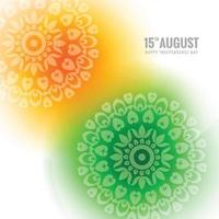 vacker tricolor mandala med indiska flaggan firande kort bakgrund vektor