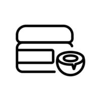 Kokosnuss-Creme-Container-Symbol Vektor-Umriss-Illustration vektor