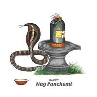 glad nag panchami indisk festival kort illustration bakgrund vektor