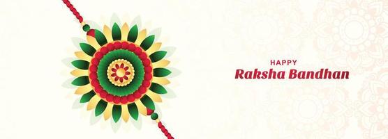 glad raksha bandhan på dekorativ rakhi festival kort banner design vektor