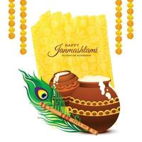 indisk festival av janmashtami dahi handi firande semester bakgrund vektor