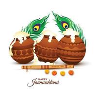 indisches festival von janmashtami feierkartenhintergrund vektor