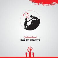 internationella välgörenhetsdagen. 5 september mall för bakgrund, banderoll, kort, affisch. vektor illustration