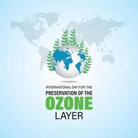 internationella dagen för bevarandet av ozonskiktet. 16 september illustration vektor. vektor