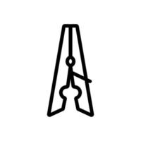 klädnål ikon vektor. isolerade kontur symbol illustration vektor
