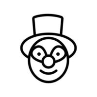clown ögonmakeup i hög hatt ikon vektor disposition illustration