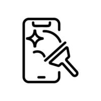 rengöring telefon ikon vektor disposition illustration