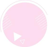 rosa cirkel med ränder och trianglar semi platt färg vektorelement. full storlek objekt på vitt. abstrakt sammansättning enkel tecknad stilillustration för webbgrafisk design och animation vektor