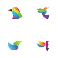 vackra färgglada fågeldjur logotyp med vektorillustration. vektor