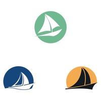 segelbåt logotyp mall vektor