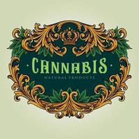 elegant ram vintage cannabis blomstra illustrationer vektor