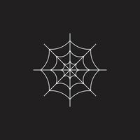 eps10 weißes Vektorspinnenliniensymbol isoliert auf schwarzem Hintergrund. Spinnennetz-Umrisssymbol in einem einfachen, flachen, trendigen, modernen Stil für Ihr Website-Design, Logo, Piktogramm und mobile Anwendung vektor