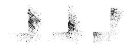 uppsättning abstrakt svart bläck sprutas på en vit bakgrund. kant designelement för kopieringsutrymme ram. kollektionen grunge pensel för kreativ design. vektor