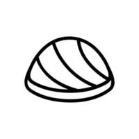 Schokoladen-Cupcake-Kuchen-Icon-Vektor. isolierte kontursymbolillustration vektor