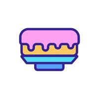 Schokoladen-Cupcake-Kuchen-Icon-Vektor. isolierte kontursymbolillustration vektor