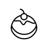 Schokoladen-Cupcake-Kuchen-Icon-Vektor. isolierte kontursymbolillustration vektor