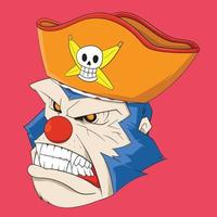 Piraten-Gorilla-Clown-Vektor-Illustration vektor