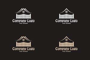 abstraktes dorfhaus-logo-design. traditionelles einfaches minimalistisches haus vektor