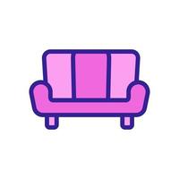 Symbolvektor für das Sofa zu Hause. isolierte kontursymbolillustration vektor