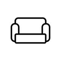 bequemer Sofa-Symbolvektor. isolierte kontursymbolillustration vektor