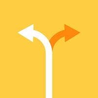 Pfeil, Zwei-Wege-Richtung Symbolvektor Wahl des Wegkonzepts für Ihr Website-Design, Logo, App, ui.illustration vektor