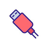 USB-laddningstråd ikon vektor kontur illustration