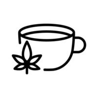 Cannabis-Getränk-Symbol-Vektor-Umriss-Illustration vektor