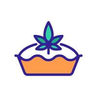 Cannabis-Kuchen-Symbol Vektor-Umriss-Illustration vektor