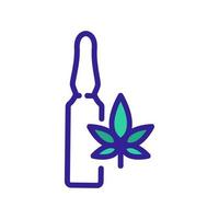 Cannabis-Serum in Kapsel-Symbol-Vektor-Umriss-Illustration vektor