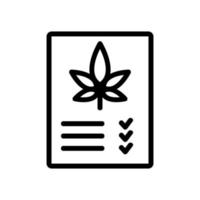 Medizinquittung für Rauch-Cannabis-Symbol-Vektor-Umriss-Illustration vektor