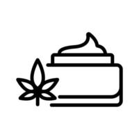 cannabis kräm behållare ikon vektor kontur illustration