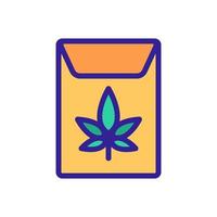 Cannabis im Papierpaket Symbol Vektor Umriss Illustration