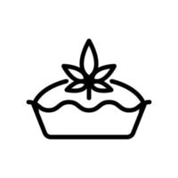 cannabis tårta ikon vektor kontur illustration