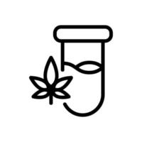 cannabis i laboratoriekolven ikon vektor kontur illustration