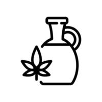 Cannabisöl in Karaffe Symbol Vektor Umriss Illustration