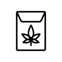 Cannabis im Papierpaket Symbol Vektor Umriss Illustration