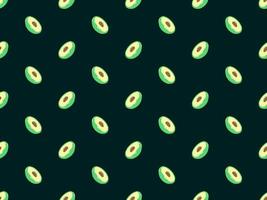 avokado seriefigur seamless mönster på grön bakgrund vektor