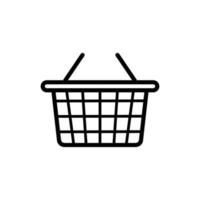 butik korg stormarknad svart siluett ikon. livsmedelsbutik köpa korg marknaden glyf piktogram. handmatprodukt tom vagn platt symbol. väska detaljhandel internet webb tecken. isolerade vektor illustration.
