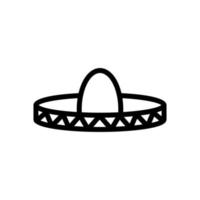 mexikanischer Hut Symbol Vektor Umriss Illustration