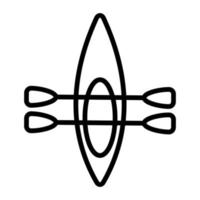 kajak enda vektor ikon. isolerade kontur symbol illustration