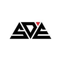 SDE-Dreieck-Buchstaben-Logo-Design mit Dreiecksform. sde-Dreieck-Logo-Design-Monogramm. sde-Dreieck-Vektor-Logo-Vorlage mit roter Farbe. sde dreieckiges Logo einfaches, elegantes und luxuriöses Logo. sde vektor