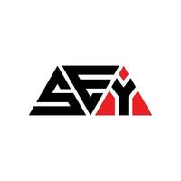 Sey-Dreieck-Buchstaben-Logo-Design mit Dreiecksform. Sey-Dreieck-Logo-Design-Monogramm. Sey-Dreieck-Vektor-Logo-Vorlage mit roter Farbe. Sey dreieckiges Logo einfaches, elegantes und luxuriöses Logo. Sey vektor