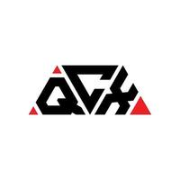 qcx triangel bokstavslogotypdesign med triangelform. qcx triangel logotyp design monogram. qcx triangel vektor logotyp mall med röd färg. qcx triangulär logotyp enkel, elegant och lyxig logotyp. qcx