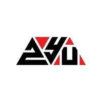 Zyu-Dreieck-Buchstaben-Logo-Design mit Dreiecksform. Zyu-Dreieck-Logo-Design-Monogramm. Zyu-Dreieck-Vektor-Logo-Vorlage mit roter Farbe. Zyu dreieckiges Logo einfaches, elegantes und luxuriöses Logo. zyu vektor