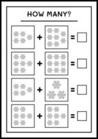wie viele Schneeflocken, Spiel für Kinder. Vektorillustration, druckbares Arbeitsblatt vektor