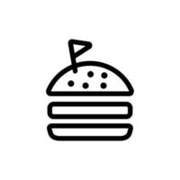 hamburgare ikon vektor. isolerade kontur symbol illustration vektor