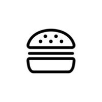 Burger-Symbolvektor. isolierte kontursymbolillustration vektor